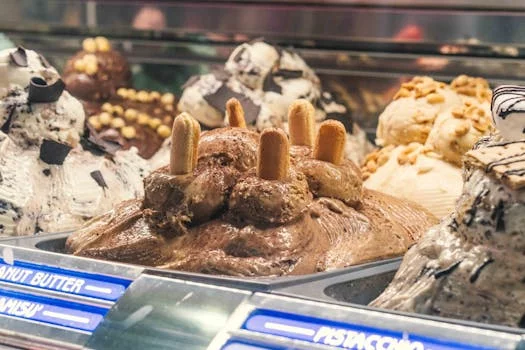 artisan gelato scoops assorted flavors